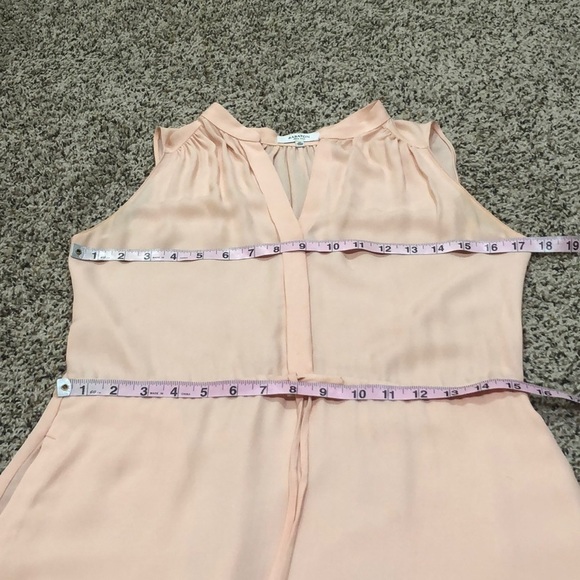 Babaton Silk Dress Size XS Pastel Peach Pink Sleeveless Sheath Mini Pullover - Picture 8 of 9
